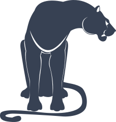 Growling Panther Sitting Sticker