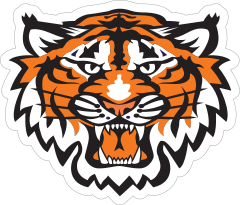 Growling Tiger Head Mascot Sticker