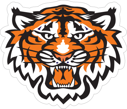 Growling Tiger Head Mascot Sticker