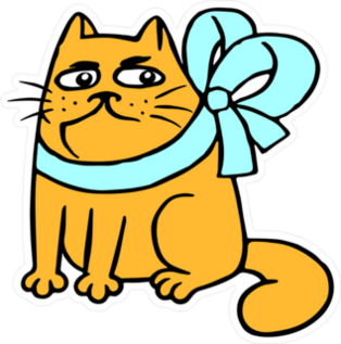 Grumpy Cat With A Bow Meme Sticker