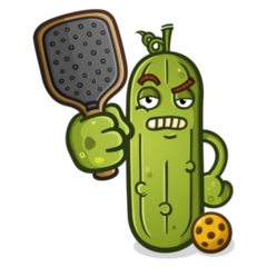 Grumpy Pickleball Cartoon Sticker