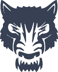 Grumpy Wolf Face Sticker
