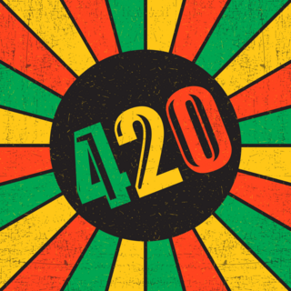 Grunge 420 Rastafarian Stripes Sticker