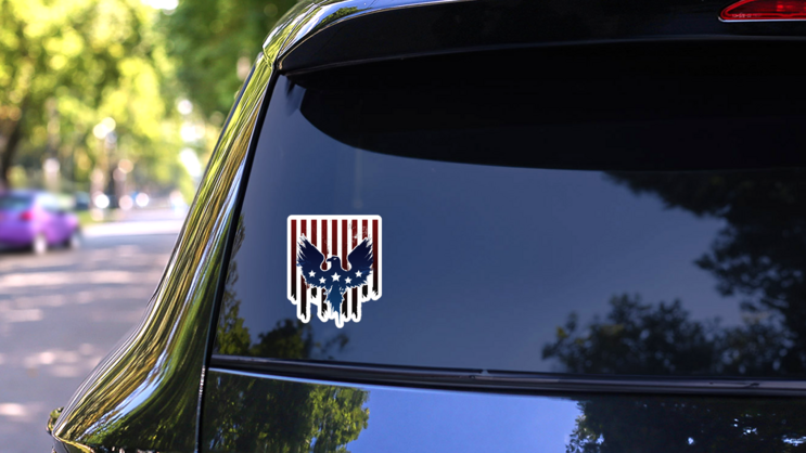 Grunge American Eagle Sticker on a Rear Car Window (New) example