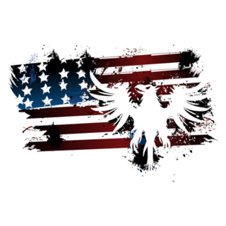 Grunge American Flag with Eagle Sticker