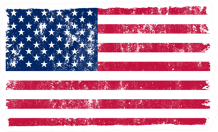 Grunge American USA Flag Sticker