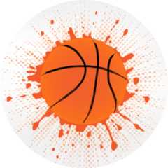 Grunge Basketball Ball Design Sticker