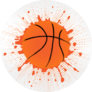 Grunge Basketball Ball Design Sticker