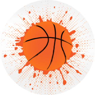 Grunge Basketball Ball Design Sticker