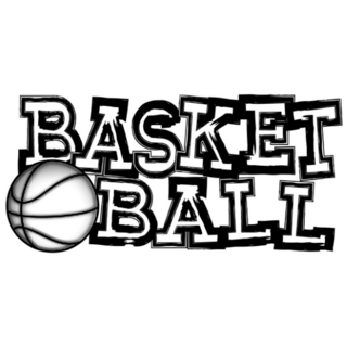 Grunge Black and White Basketball Sticker