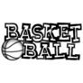 Grunge Black and White Basketball Sticker