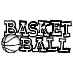 Grunge Black and White Basketball Sticker