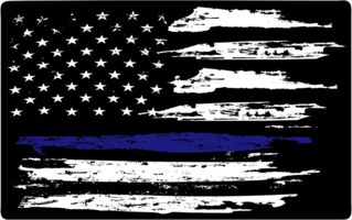 Grunge Blue Line Flag White Sticker