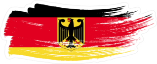 Grunge Brush Stroke With Germany National Flag Sticker