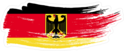 Grunge Brush Stroke With Germany National Flag Sticker