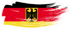 Grunge Brush Stroke With Germany National Flag Sticker