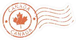 Grunge Canada Postal Stamp Sticker