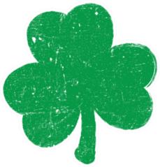 Grunge Clover Shamrock Leaf Sticker