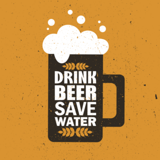 Grunge Drink Beer Save Water Sticker