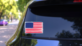 Grunge Flag Of USA Sticker on a Rear Car Window (New) example