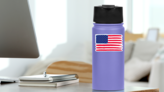 Grunge Flag Of USA Sticker on a Water Bottle (New) example