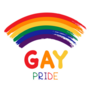 Grunge Gay Pride Rainbow Lettering Sticker