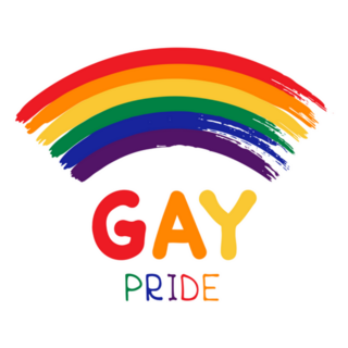 Grunge Gay Pride Rainbow Lettering Sticker
