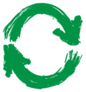 Grunge Green Recycling Symbol Sticker