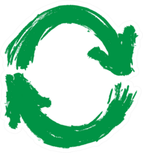 Grunge Green Recycling Symbol Sticker