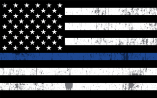 Grunge Law Enforcement Thin Blue Line USA Flag