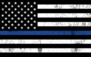 Grunge Law Enforcement Thin Blue Line USA Flag