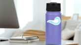 Grunge Light Blue Wave Sticker on a Water Bottle (New) example