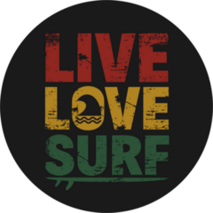 Grunge Live Love Surf Sticker