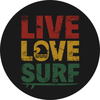 Grunge Live Love Surf Sticker