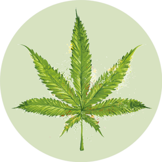 Grunge Marijuana Leaf Illustration Sticker