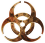 Grunge Metal Biohazard Symbol Sticker