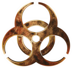 Grunge Metal Biohazard Symbol Sticker