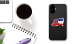 Grunge Mississippi Flag Sticker on a Phone (New) example