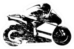 Grunge Motorcycle Drawing Sticker