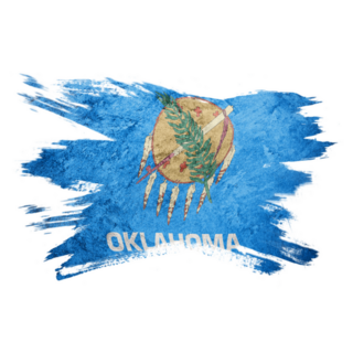 Grunge Oklahoma State Flag Sticker