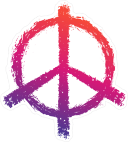 Grunge Peace Sign Sticker