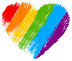 Grunge Rainbow Heart Sticker