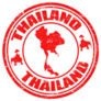 Grunge Red Stamp With Map Of Thailand Sticker