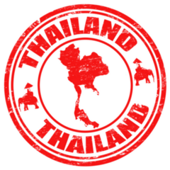 Grunge Red Stamp With Map Of Thailand Sticker