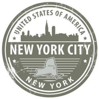 Grunge Rubber New York City Illustration Sticker