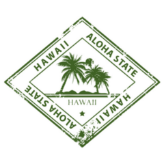 Grunge Rubber Stamp Diamond Hawaii Sticker