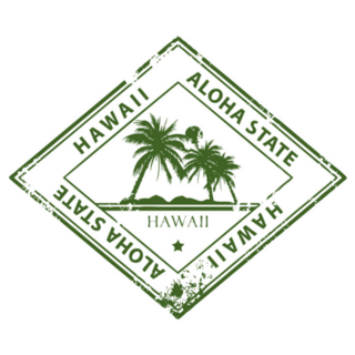 Grunge Rubber Stamp Diamond Hawaii Sticker