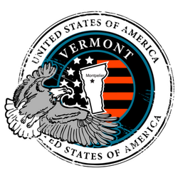 Grunge Rubber Stamp Eagle Vermont Sticker