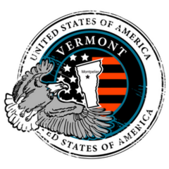 Grunge Rubber Stamp Eagle Vermont Sticker