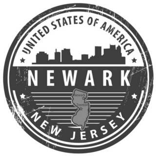 Grunge Rubber Stamp Newark New Jersey Sticker